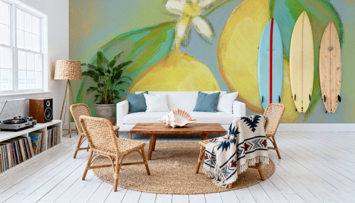 Blue Lemon II Mural Wallpaper - room preview 03