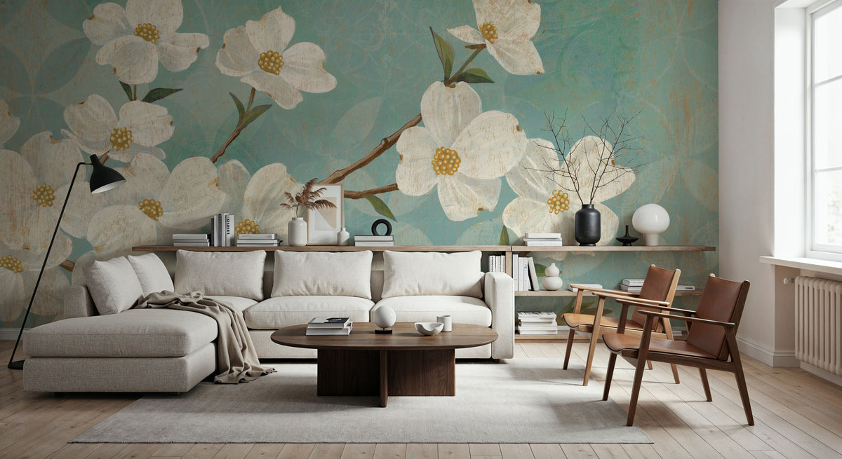 Kimono Blossoms Mural Wallpaper - room preview 03