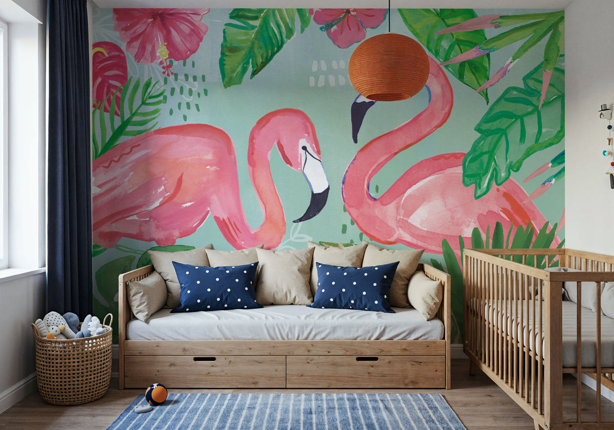 Fruity Flamingos I Mural Wallpaper - room preview 03