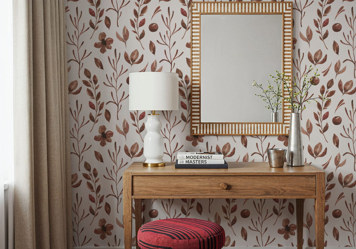 Rustic Foliage Branches Mural Wallpaper - room preview 03