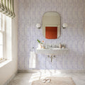 Botanical Blue Lines Mural Wallpaper - room preview 03