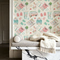 Surf Time White Mural Wallpaper - room preview 03
