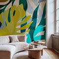 Popping Monstera Leaves Mural Wallpaper - room preview 03