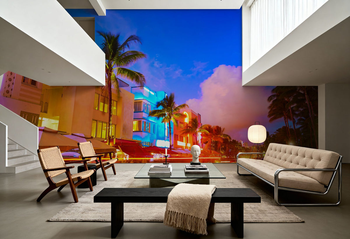 South Beach Buzzing Mural Wallpaper - room preview 03