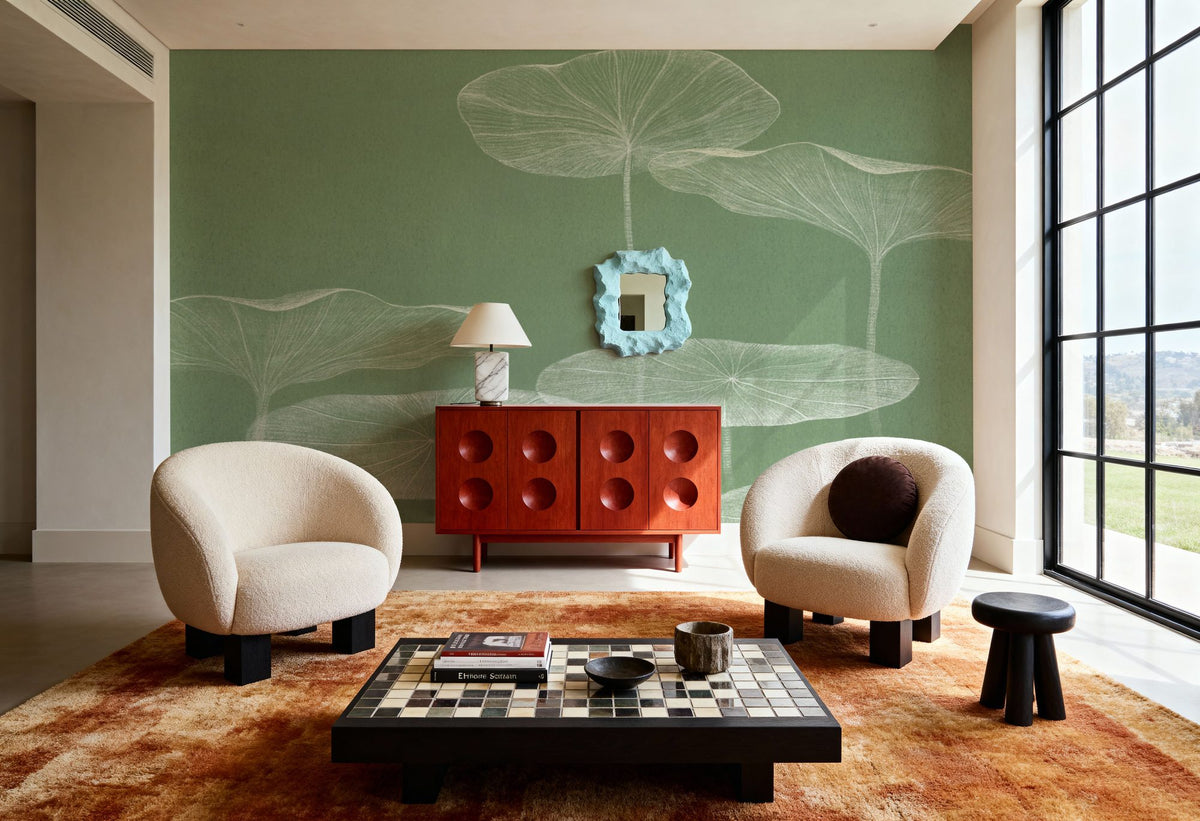 Pond Leaves Mural Wallpaper - room preview 03