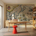 Old Map of Southeast Asia, 1570 Mural Wallpaper - room preview 03