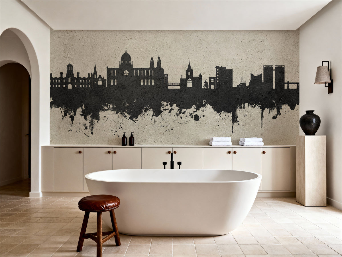 Galway Ireland Skyline Concrete Mural Wallpaper - room preview 03
