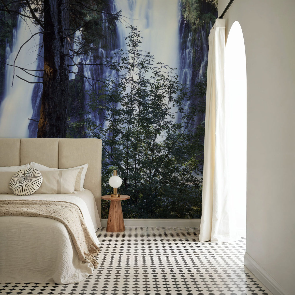 Sunlit Cascade Mural Wallpaper - room preview 03