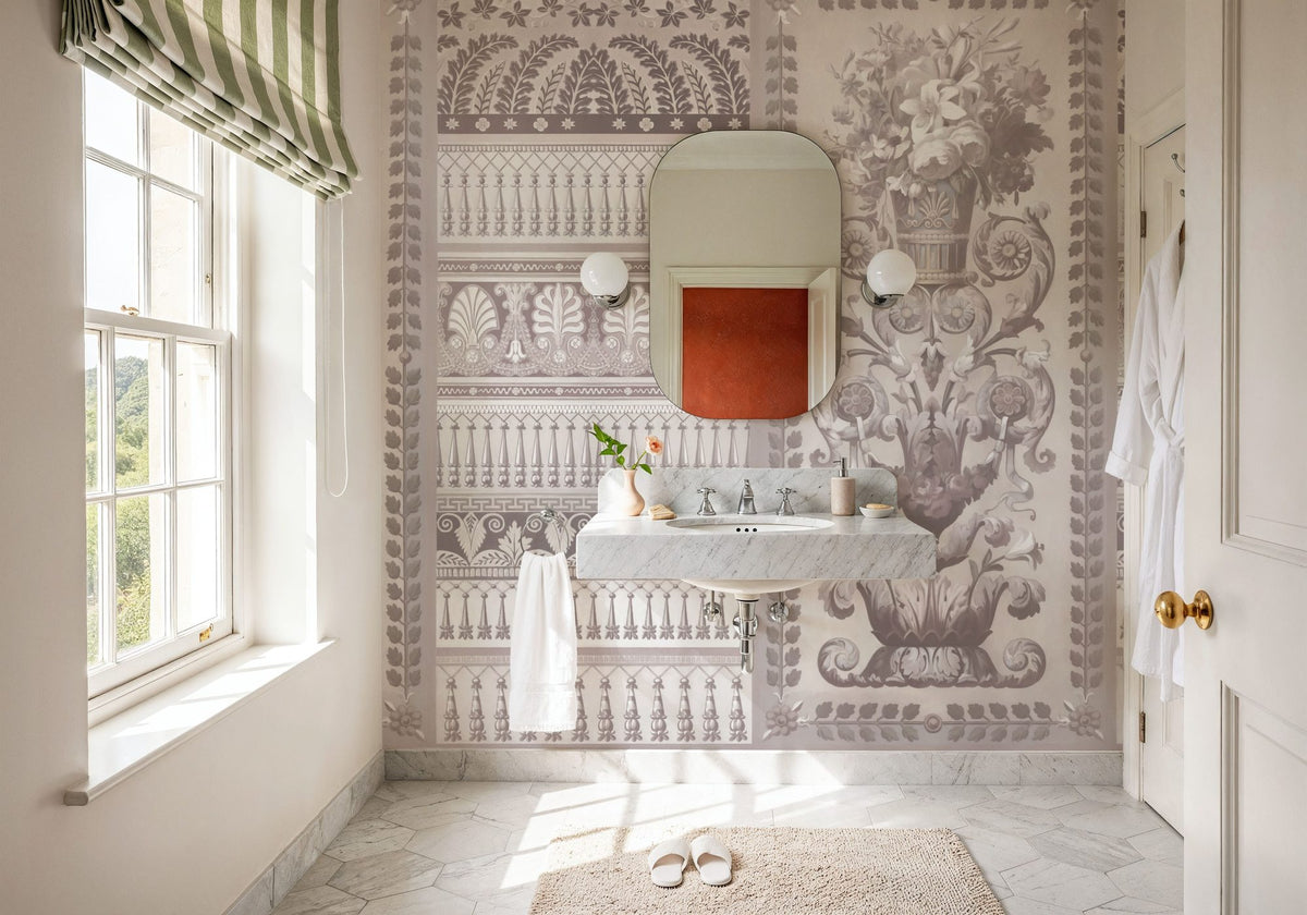 Flower Mountain, Beige Mural Wallpaper - room preview 03