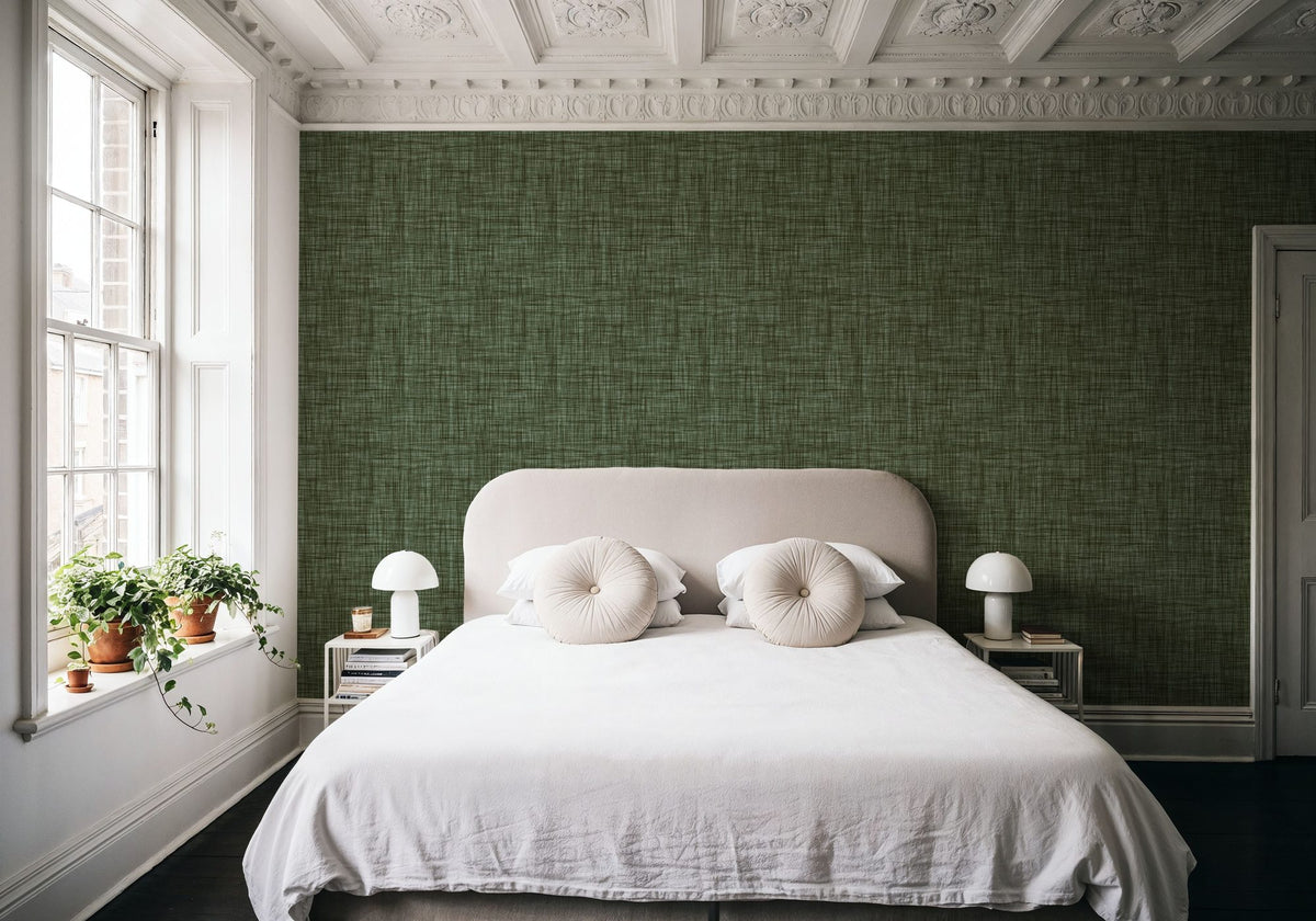 Mottled Linen Effect, Pine Mural Wallpaper - room preview 03