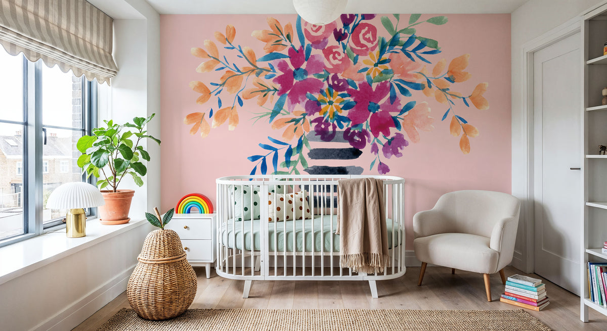 Fun Florals II Mural Wallpaper - room preview 03