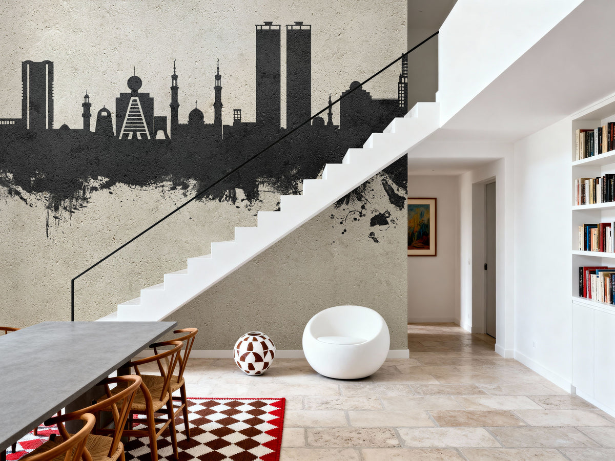 Ras Al Khaimah Skyline Concrete Mural Wallpaper - room preview 03