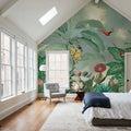 Birds of Paradise Green Mural Wallpaper - room preview 03