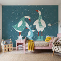 Ducks in the Snow IX Mural Wallpaper - room preview 03