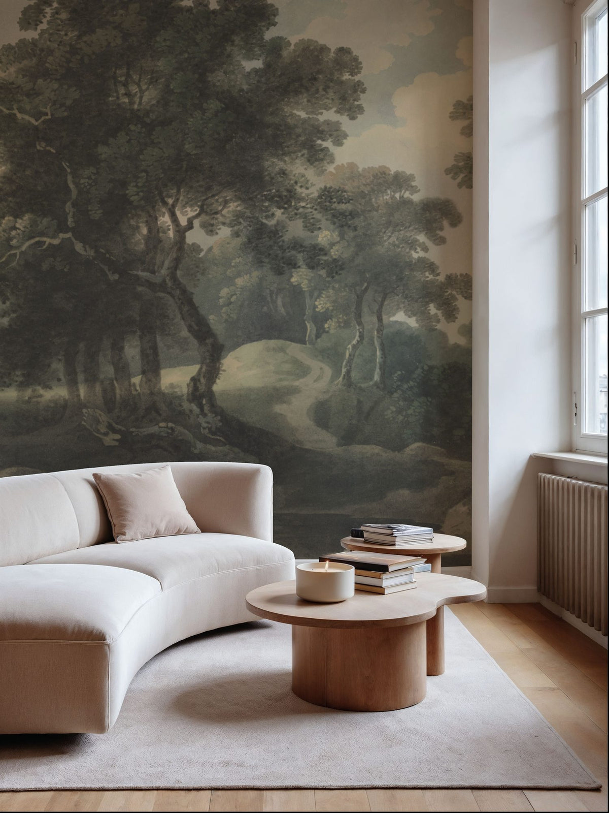 Historic Lands, Vintage Green Mural Wallpaper - room preview 03