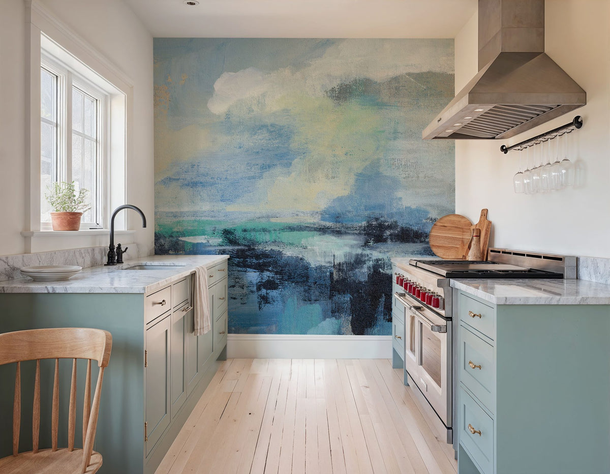 Coastal Blues II Mural Wallpaper - room preview 03