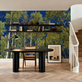 Cobalt Birch Forest Mural Wallpaper - room preview 03