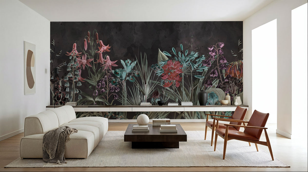 Field of Dreams Dark Red Mural Wallpaper - room preview 03