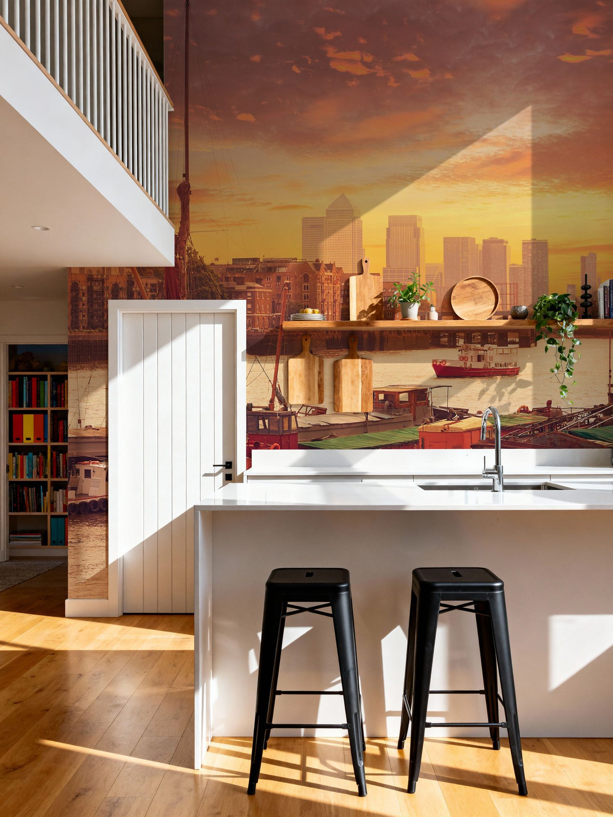 Harbor Sunset Sails Mural Wallpaper - room preview 03