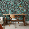 Summer Paws Turqouise Mural Wallpaper - room preview 03