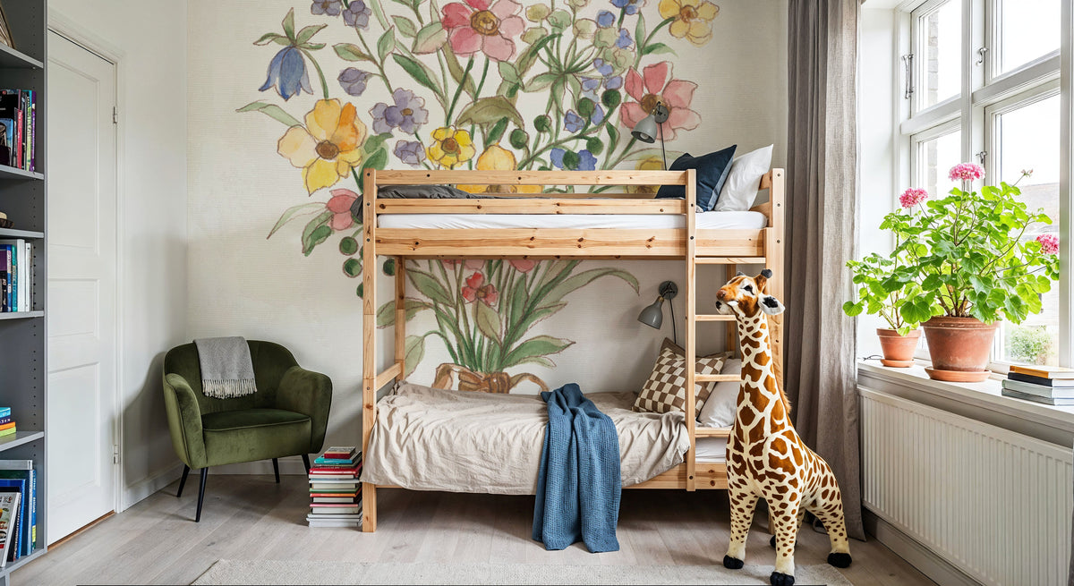 Wild Blooms Bouquet Mural Wallpaper - room preview 03