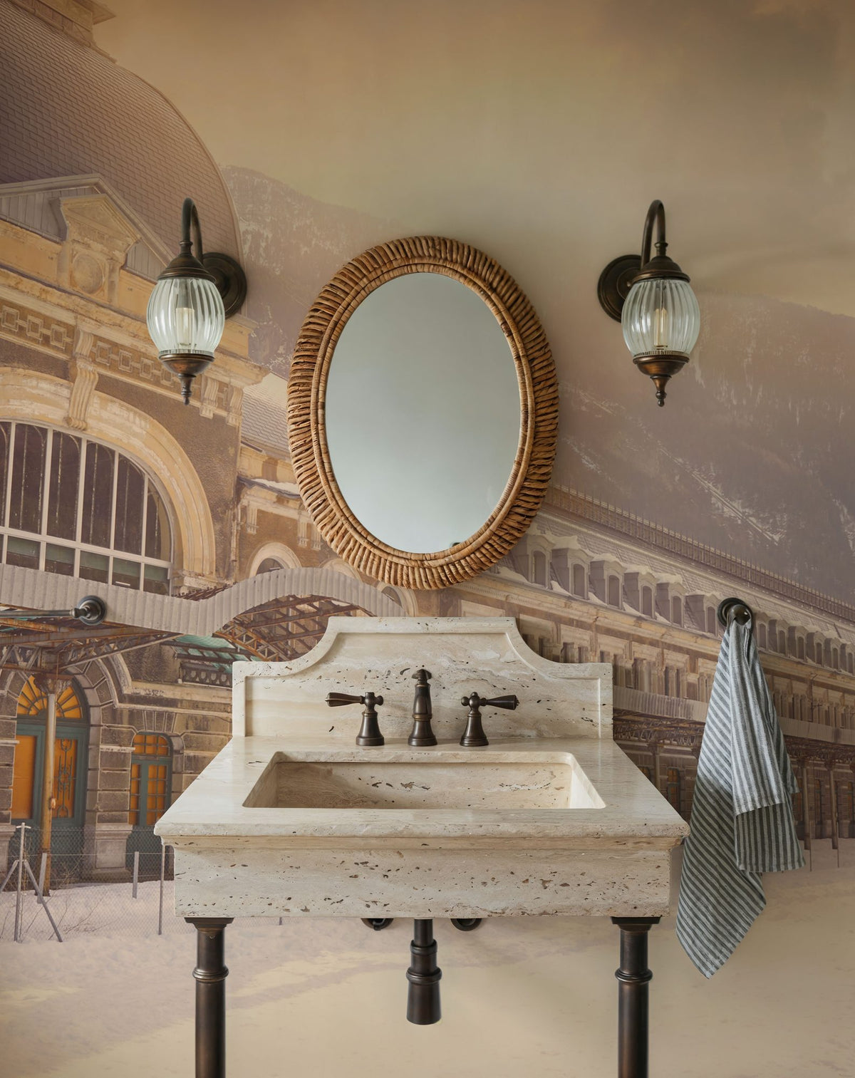Winter Railway Terminal Mural Wallpaper - room preview 03