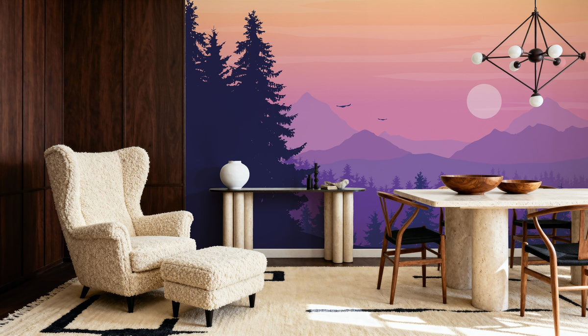 Purple Sky At Night Mural Wallpaper - room preview 03