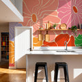 Cool Fluid Flowers Mural, Bright Multi Mural Wallpaper - room preview 03