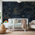 Moonlit Sky, Midnight Mural Wallpaper - room preview 03