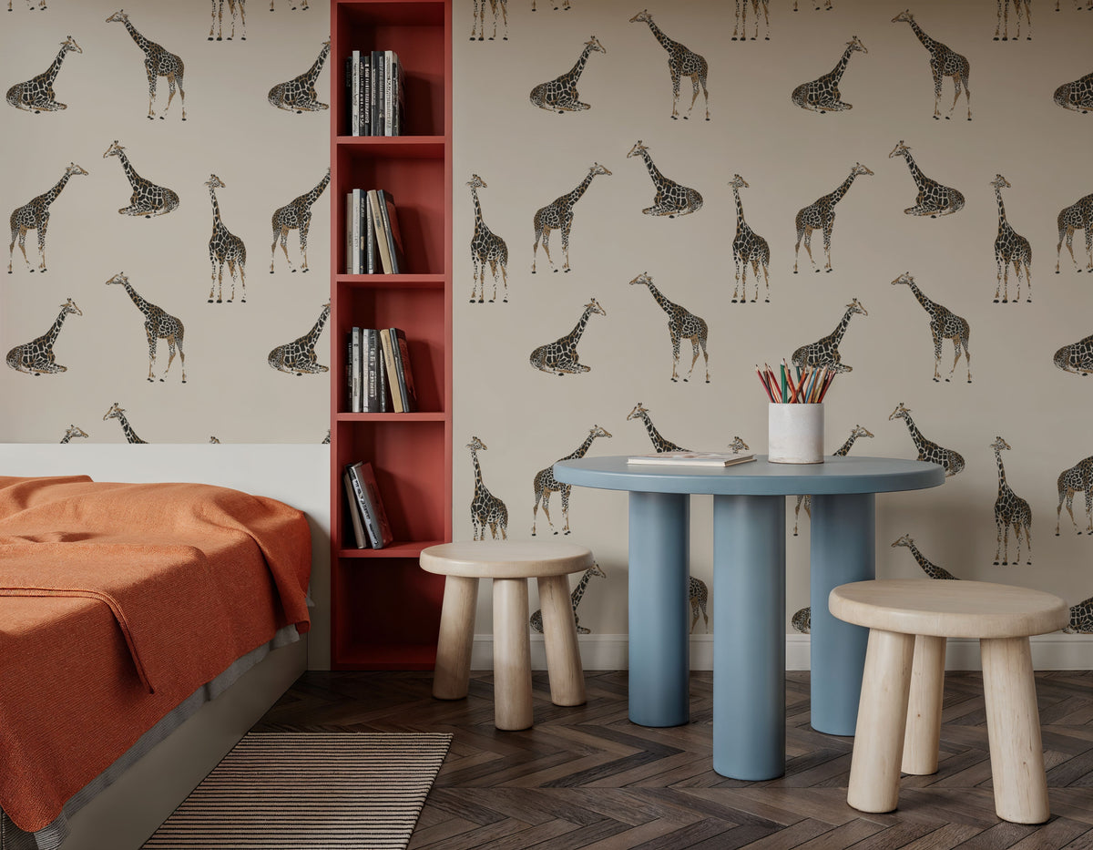 Giraffes At Gogo Falls Mural Wallpaper - room preview 03