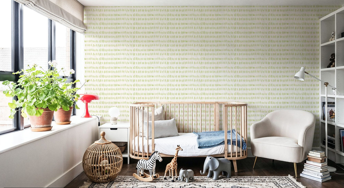 Coastal Leaning Green Mural Wallpaper - room preview 03