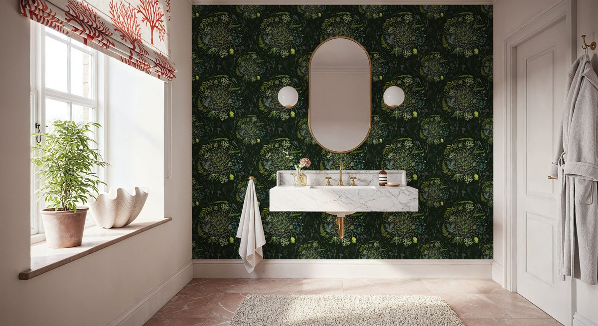 Mosses, Deep Green Mural Wallpaper - room preview 03