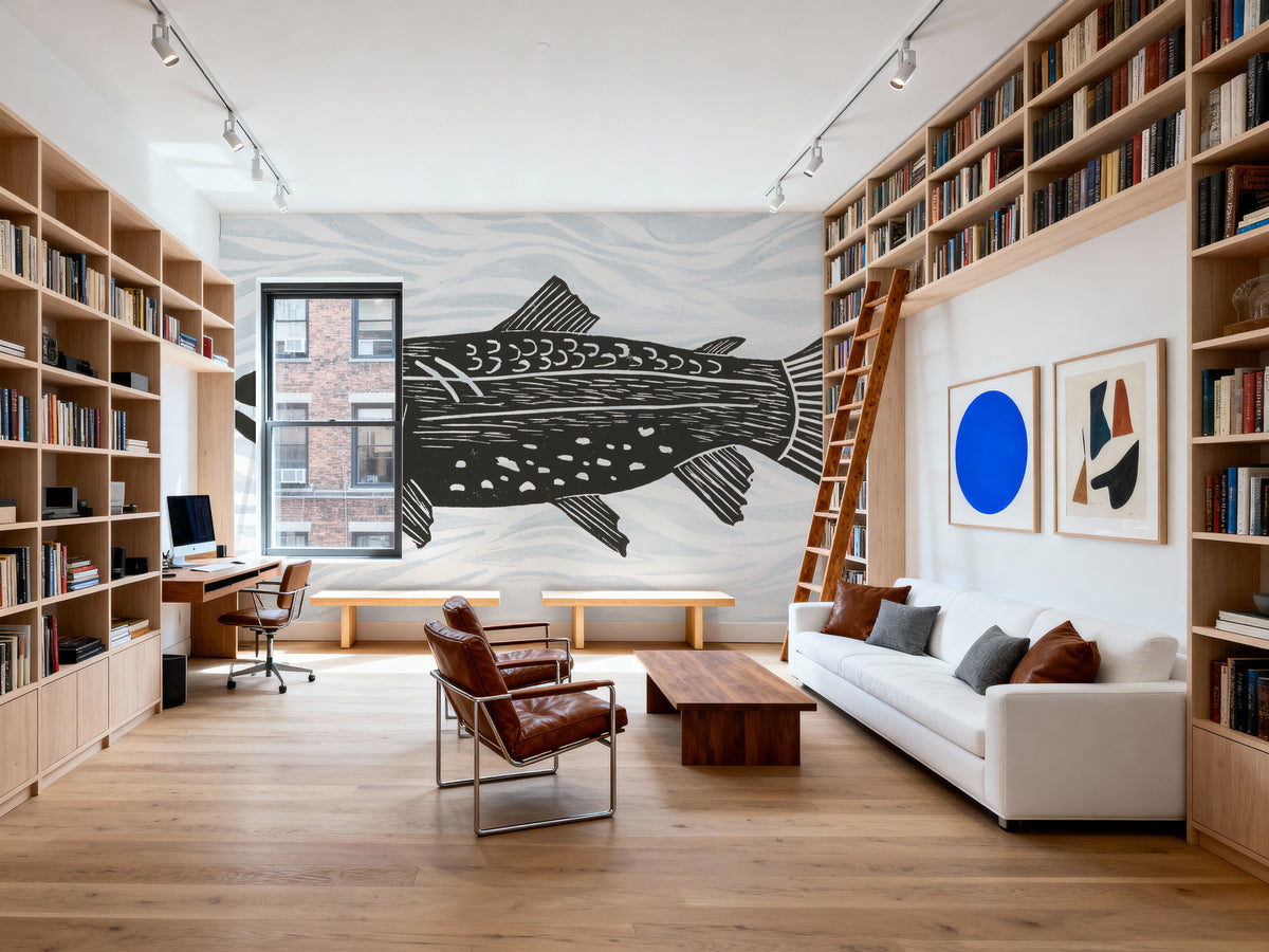 Fly Fishing I Mural Wallpaper - room preview 03