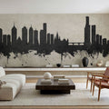Melbourne Australia Skyline Concrete Mural Wallpaper - room preview 03