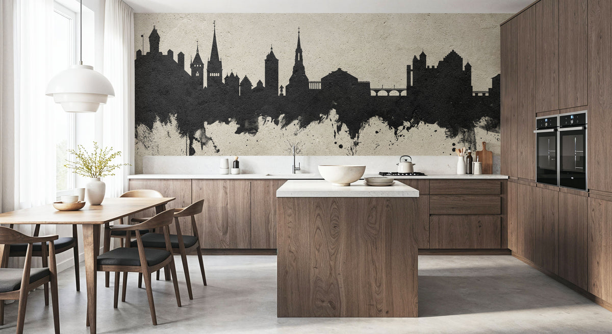 Schaffhausen Switzerland Skyline Concrete Mural Wallpaper - room preview 03