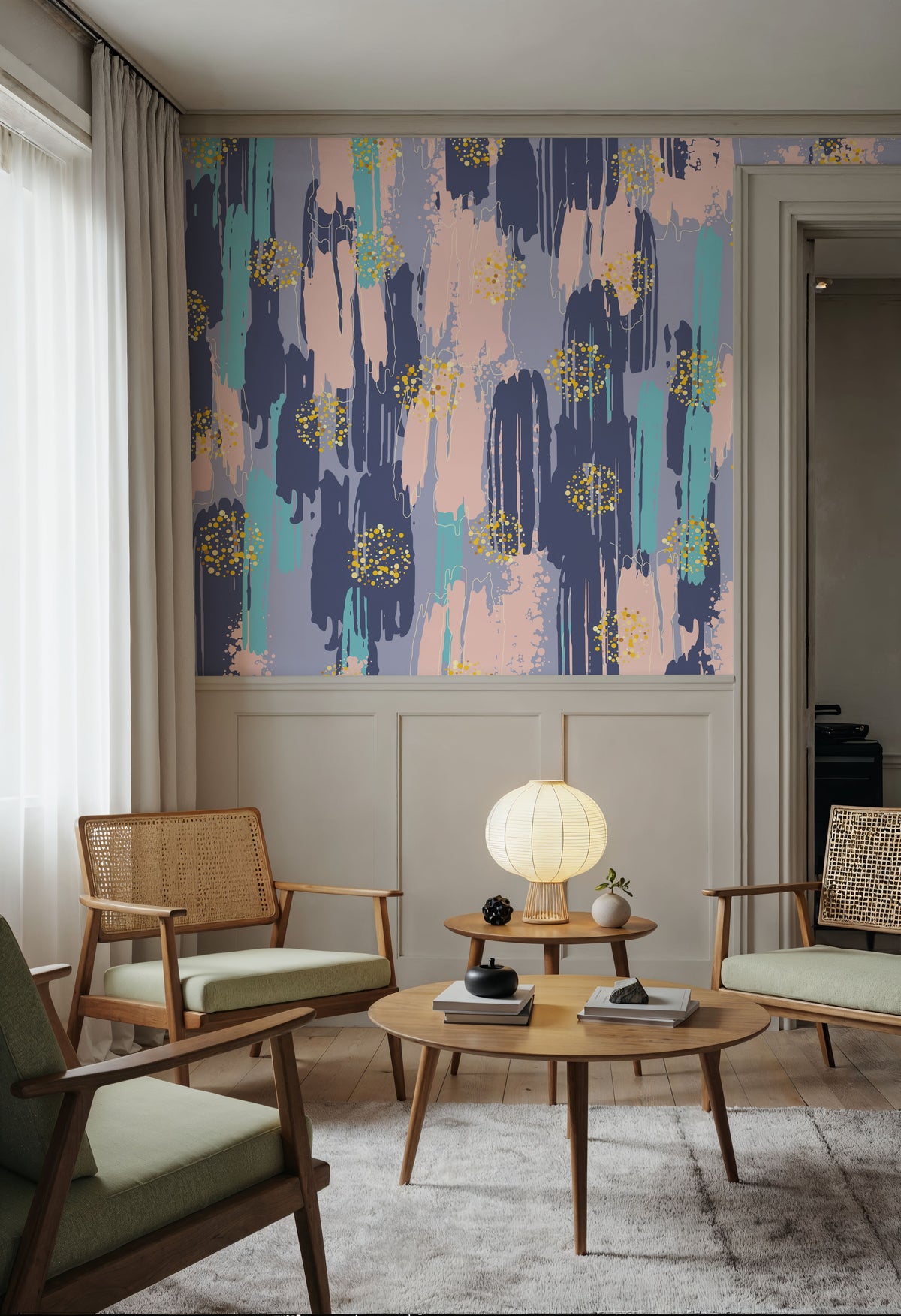 Shape and Splash Mural Wallpaper - room preview 03