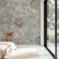 Smiling Flowers Mural Wallpaper - Neutral Tone - room preview 03