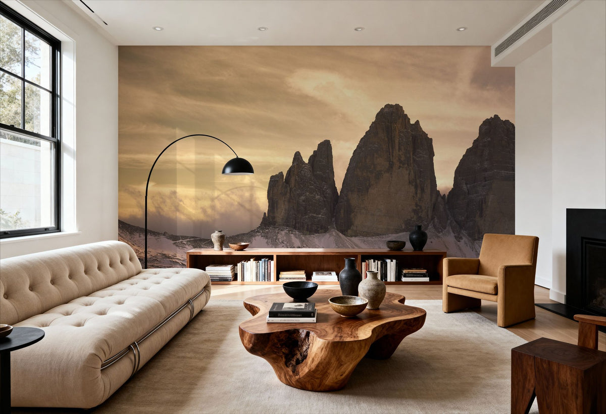 Golden Alpine Twilight Mural Wallpaper - room preview 03