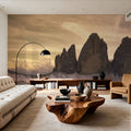 Golden Alpine Twilight Mural Wallpaper - room preview 03