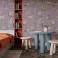 Forest Life Lilac Mural Wallpaper - room preview 03