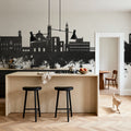 Siena Italy Skyline Black & White Mural Wallpaper - room preview 03