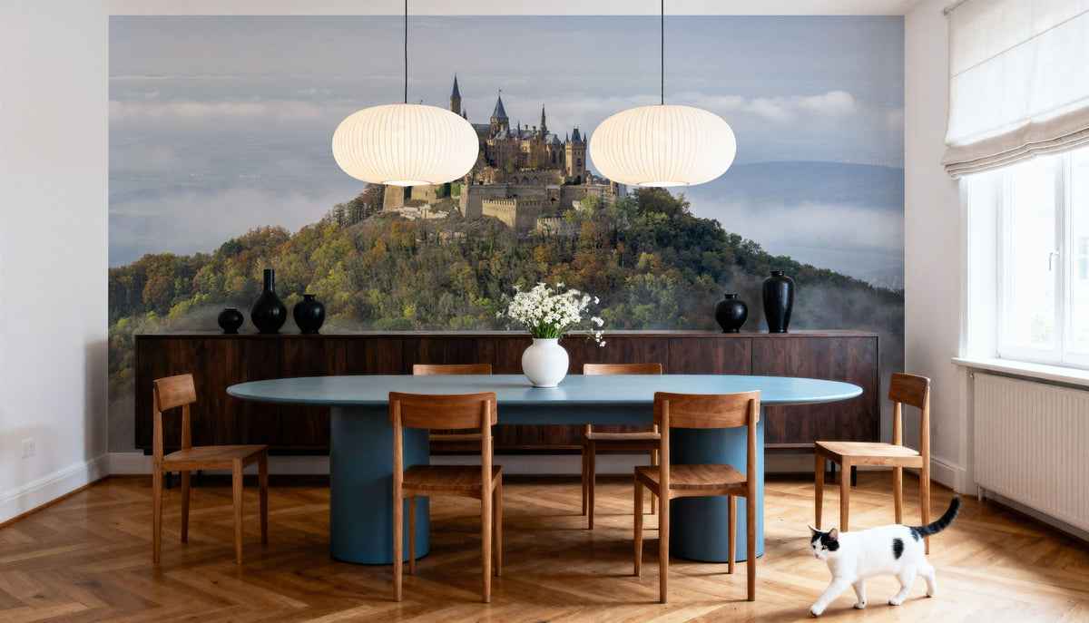 Hohenzollern Castle in Fall Mural Wallpaper - room preview 03
