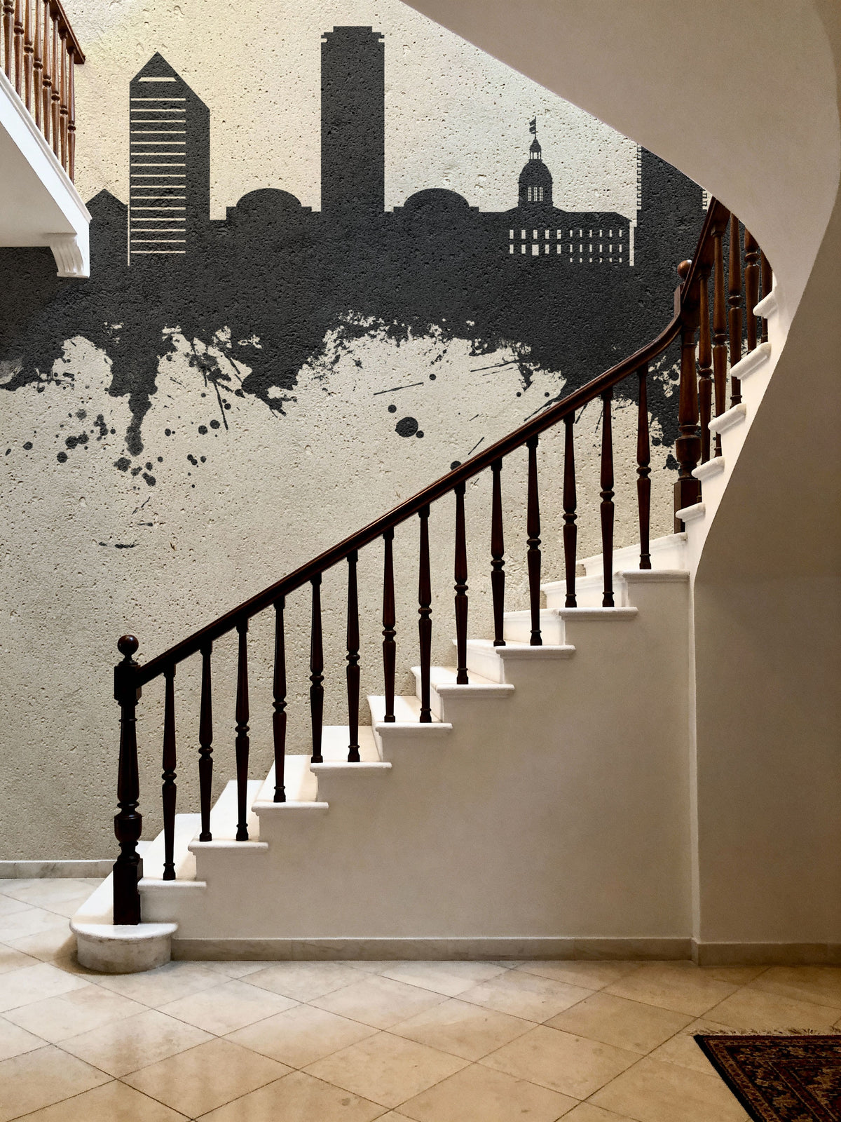 Tallahassee Florida Skyline Concrete Mural Wallpaper - room preview 03