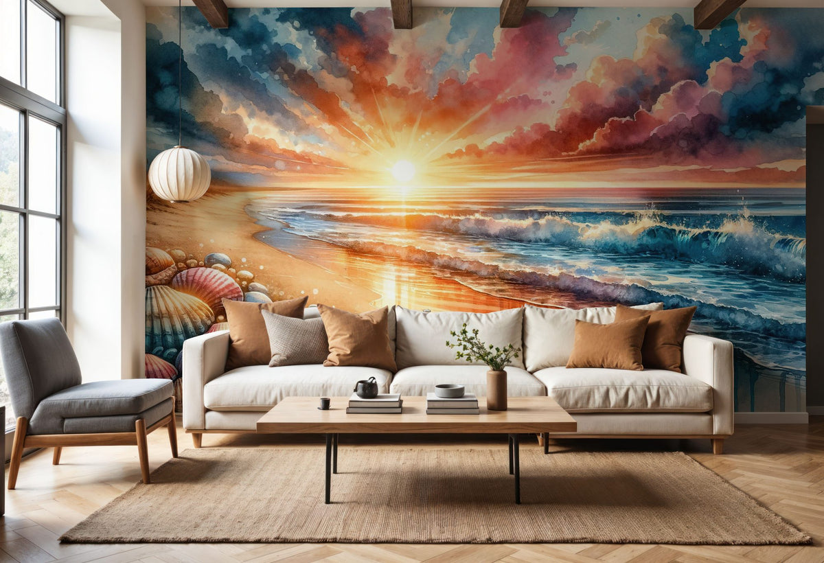 Ocean Twilight Mural Wallpaper - room preview 03