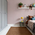 Weathered Checks, Dusty Rose Mural Wallpaper - room preview 03