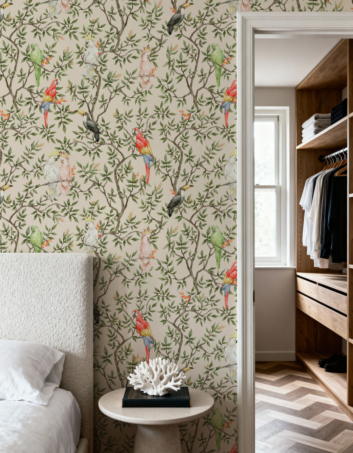 Exotic Birds Mural Wallpaper - room preview 03