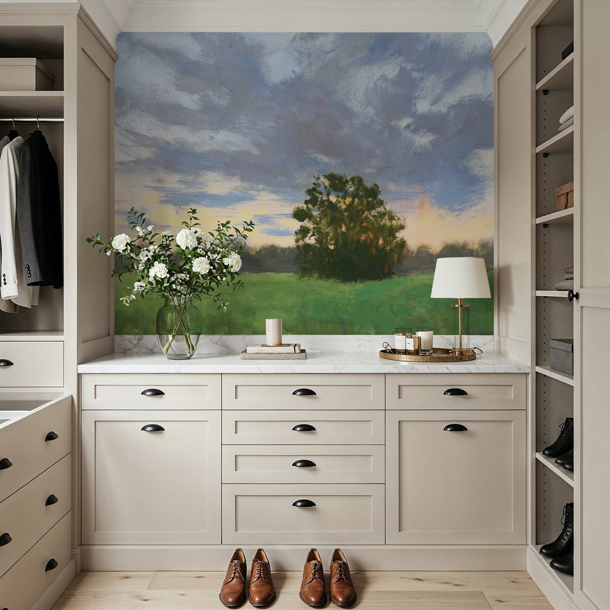Tree At Sunset Mural Wallpaper - room preview 03
