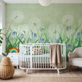 Dandelion Meadow, Green Mural Wallpaper - room preview 03