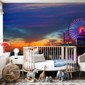Santa Monica Pier Sunset Purple Mural Wallpaper - room preview 03