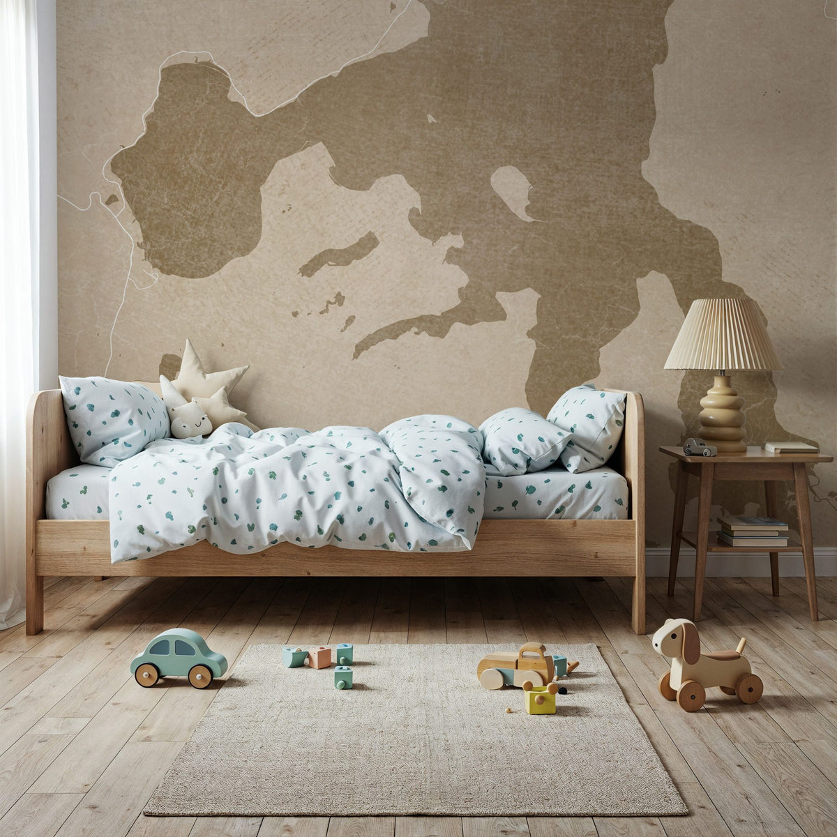 Yellowstone Lake Ochre Mural Wallpaper - room preview 03